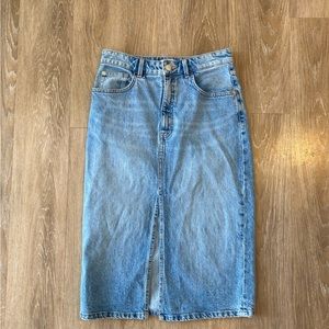 Zara denim midi skirt